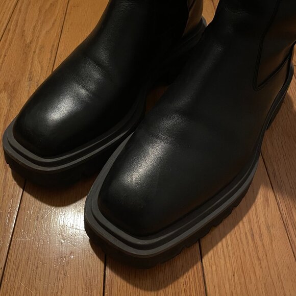 FERRAGAMO Ankle Boots MSRP 1200 US 9 EU 42 Black Leather Grey Accent Side Zip main image 13
